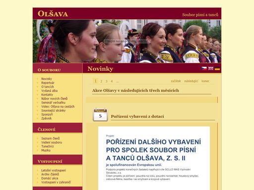 stránky souboru písní a tanců olšava
