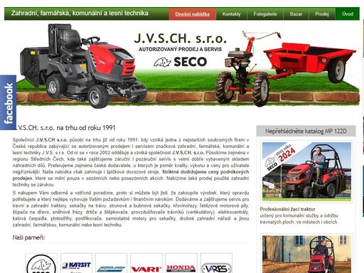 webová prezentace společnosti j.v.s.ch. s.r.o. jvsch.cz na nové adrese www.sekacky-traktory.com
