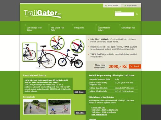 trail gator - tažná tyč za kolo, fotografie, často kladené dotazy, online objednávka.