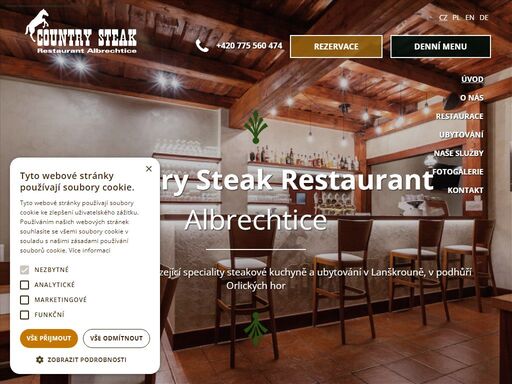 stylová country-westernová restaurace, nabízející i ubytování v kovbojském stylu. steaková kuchyně, světové speciality, parkování zdarma. platba kartou.