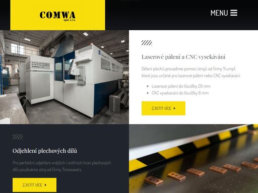 jsme comwa spol. s r.o. a na poli kovovýroby a obrábění působíme již 26 let. zaměřujeme především na individuální dodávky zákazníkům z německa.