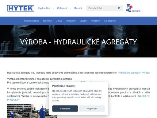 hytek s.r.o. - chlazení nástrojů, mazací agregáty, hydraulické agregáty a ostatní hydraulické prvky