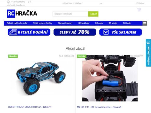 objevte výběr rc modelů, aut, dronů, lodí, strojů, vrtulníků, velkých plyšových hraček a dětských elektrických autíček v našem e-shopu rc hračka.