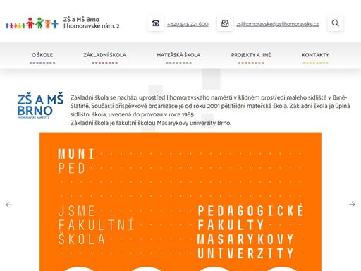 oficiální stránky základní školy a mateřské školy brno, jihomoravské náměstí 2, příspěvková organizace