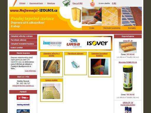 e-shop nejlevnější izolace - tepelná izolace, izolace střech, tepelné izolace, velkoobchodní ceny, ursa, isover, df 39, sf 32, nf 333