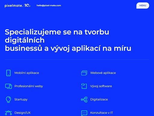 pixelmate se specializuje na vývoj mobilních aplikací a webových aplikací. jsme full service agentura, navrhneme architekturu, nakreslíme design, naprogramujeme aplikaci a zařídíme marketing.