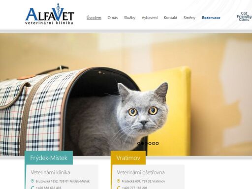 internetové stránky veterinární kliniky frýdek-místek, veterinární ošetřovny paskov a veterinární ošetřovny vratimov - alfavet