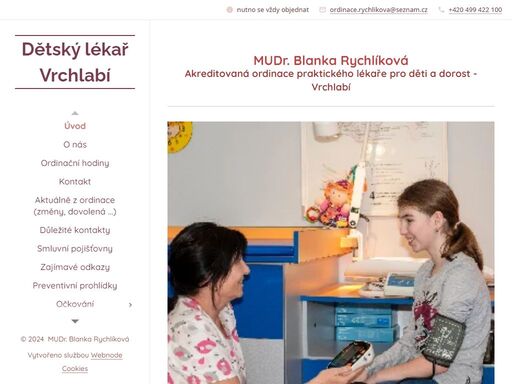 mudr. blanka rychlíková akreditovaná ordinace praktického lékaře pro děti a dorost - vrchlabí