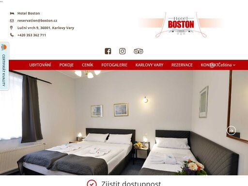 hotel boston vám umožní poklidné ubytování v samotném centru lázeňského města karlovy vary.