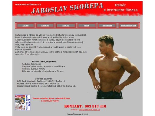 trener fitness, skorepa jaroslav, bbc, hector, kulturistika, jidelnicky, cvicebni plany, poradenství, sportovni vyziva