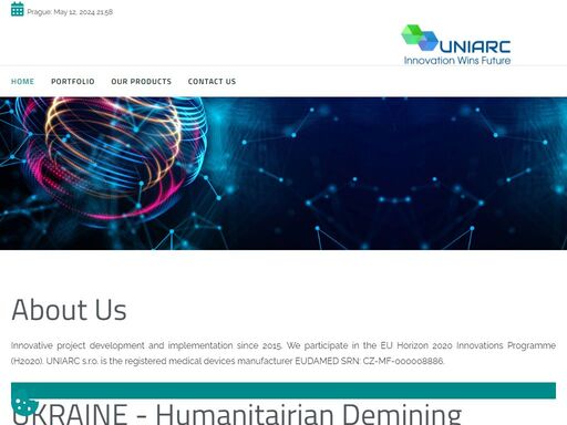 uniarc s.r.o., humanitarian demining ukraine, innovative project development and implementation, eu programmes and eudamed registered