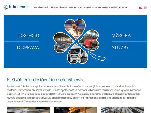 společnost it bohemia, s.r.o. je obchodně výrobní společnost zabývající se prodejem a distribucí hutního materiálu a výrobou přesných výpalků.