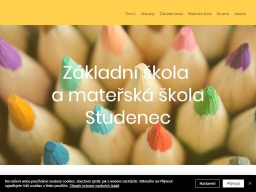 webové stránky základní a mateřské školy studenec.