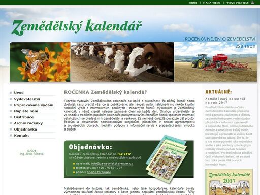 zemědělský kalendář - více jak 200 stránková ročenka o zemědělství a vesnici