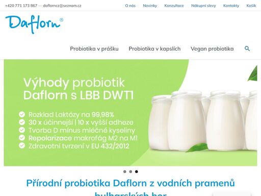 přírodní bulharská probiotika značky daflorn. prodej a distribuce rostlinných probiotik s obsahem lactobacillus bulgaricus