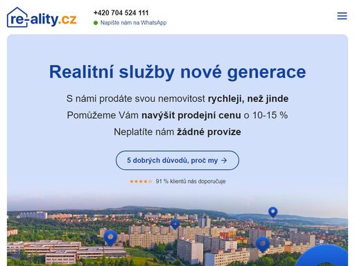 realitní služby nové generace. s námi prodáte svou nemovitost rychleji, než jinde. pomůžeme vám navýšit prodejní cenu o 10-15 %. neplatíte nám žádné provize.