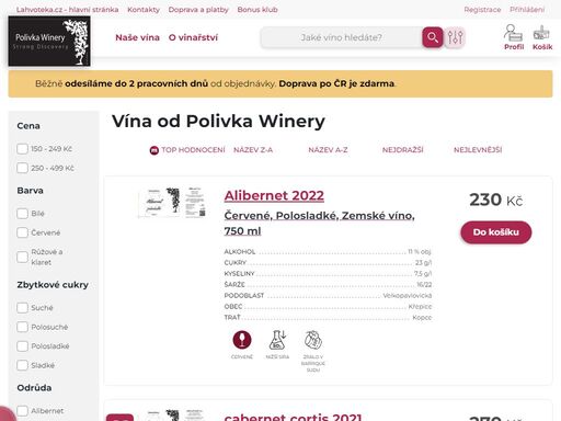 e-shop s kvalitními českými a moravskými víny od polivka winery