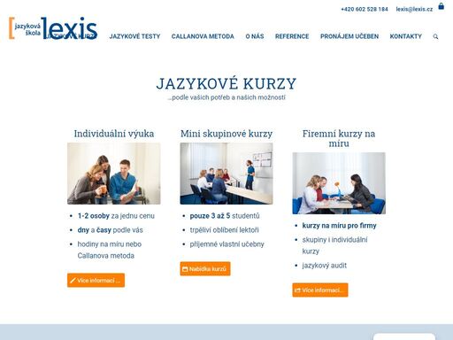 jazyková škola lexis v srdci prahy je spolehlivým místem pro individuální výuku a miniskupinové kurzy. tel. +420602528184, www.lexis.cz