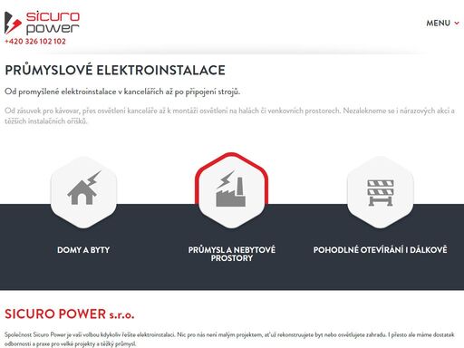 sicuro power s.r.o. - společnost sicuro power je vaší volbou kdykoliv řešíte elektroinstalaci. 