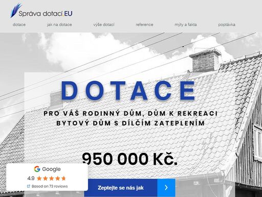 komplexní servis pro vyřízení dotací a přípravy všech odborných posudků potřebných k získání dotace se smlouvou a garantovaně. dotační program nová zelená úsporám a oprav dům po babičce. praxe 14 let.