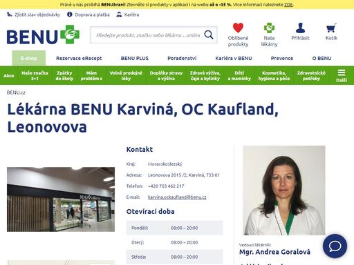 vystudovala farmaceutickou fakultu vfu brno v roce 1996 a v roce 1999 získala atestaci v oboru veřejného lékárenství. od roku června 2020 je vedoucím lékárníkem lékárny benu v karviné.