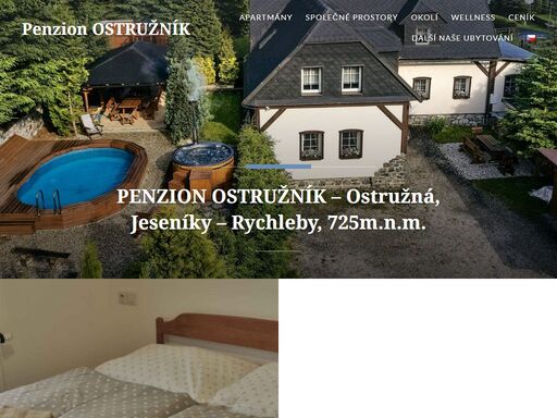 pension ostružník offers apartment accommodation in the village ostružná (725 meters above sea level) on the border jeseniky mountains and rychleby mountains.