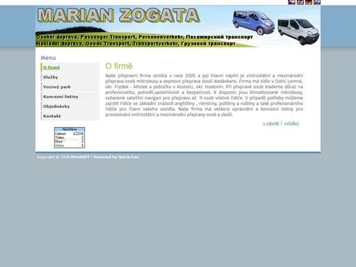 marian zogata - přeprava osob a nákladu mikrobusy