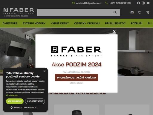 výhradní dovozce digestoří faber do čr. odsavače par faber spojují špičkovou kvalitu, moderní design s vysokou účinností a zárukou 5 let.