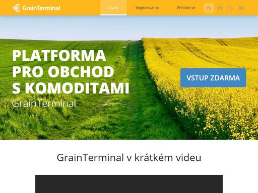 grainterminal je webová aplikace pro snadné propojení výrobců a zpracovatelů ze sektoru obilovin a zrnin.