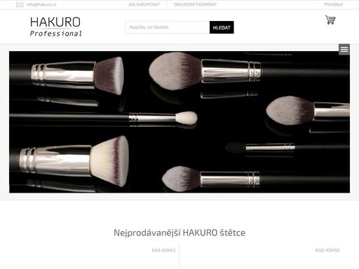 homepage, hakuro kosmetické štětce
