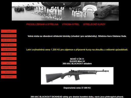 prodej zbraní a doplňků přebíjení reloading výroba střeliva terče