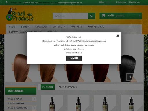 vítejte na stránkách e-shopu brazilproducts. nabízíme přírodní kosmetiku z exotických plodů a bylin.