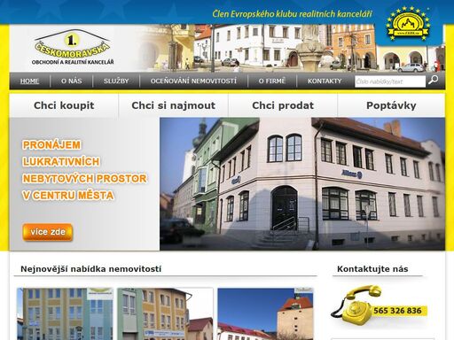 1.českomoravská obchodní a realitní kancelář působí na trhu s nemovitostmi již druhé desetiletí a během svého vývoje se stala stabilním subjektem na realitním trhu.