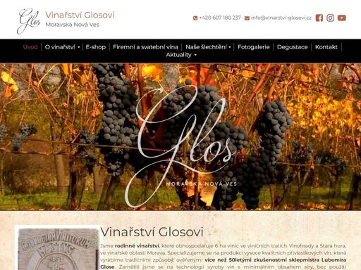  vinařství glosovi je rodinné vinařství, které produkuje vína z jižní moravy od roku 1992. vítěz v kategorii malé vinařství v soutěži o titul vinařství roku 2013 