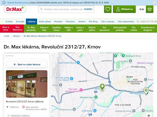 dr. max lékárna, revoluční 2312/27, krnov | dr. max lékárna