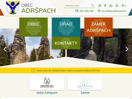 oficiální stránky obce adršpach