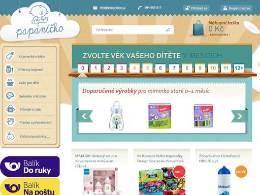 papáníčko.cz je český internetový obchod s bohatou nabídkou dětských potravin a potřeb.