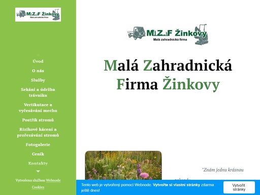 malá zahradnická firma žinkovy