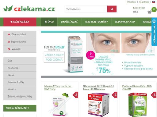 czlekarna.cz - lékárna online, e-shop nabízí možnost nákupu léků on-line.