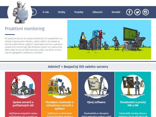 adminit poskytuje služby: správu serveru, správu sítí, webhosting, monitoring, certifikáty thawte a symantec