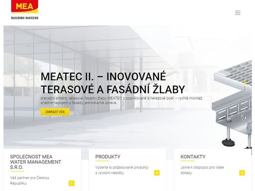 mea group je pecializovaná firma na odvodnění a dešťovou vodu. je výrobce anglických dvorků s více než 130 letou zkušeností ve stavebnictví