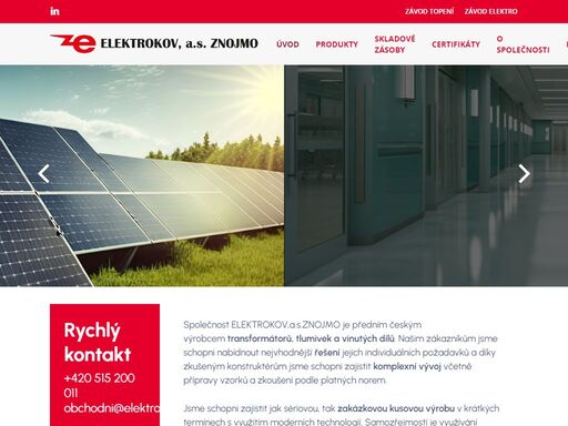 elektrokov,a.s.znojmo - transformátory, tlumivky, vinuté díly, svářecí svěrky | elektrokov