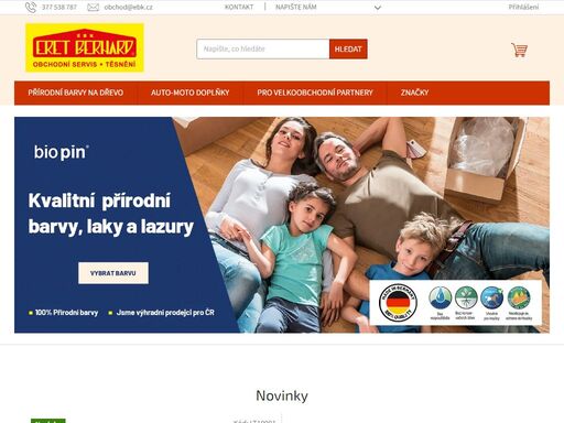 online prodej našich vybraných produktů - barvy, těsnící materiály, dekorační desky, příslušenství. 