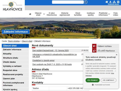 obec hlavňovice – oficiální stránky obce v pošumaví. informace pro občany a turisty.
