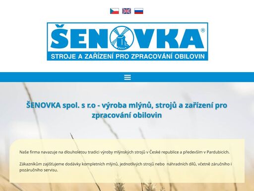 šenovka nabízí výrobu a servis mlýnských strojů na vysoké úrovni a s dlouholetou zkušeností.