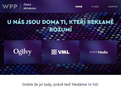 chcete pracovat pro wpp group nebo doporučit místo svým známým? navštivte sekci kariéra, kde jsou všechna aktuální volná pracovní místa.