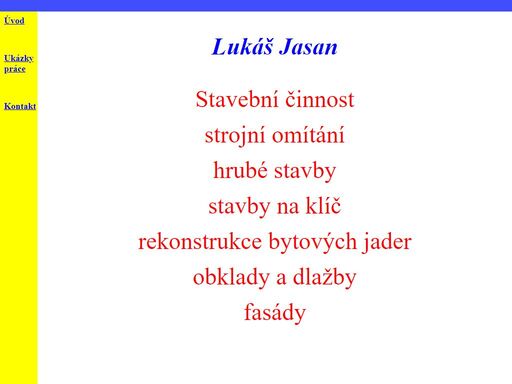 stránky lukáše jasana - zednické práce, omítky