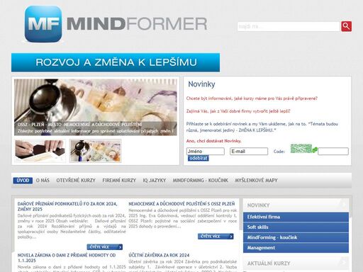 mindformer se věnuje vzdělávání dospělých - naší vizí a motivací je pomoci co nejvíce lidem a firmám k větším znalostem, vyšší efektivitě, a tím pádem úspěšnosti.