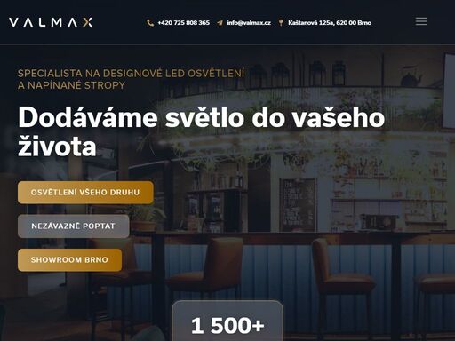 svítidla do domácností a firem. designové osvětlení, závěsná svítidla, led osvětlení s čidlem. osvětlení do interiéru a exteriéru. showroom brno