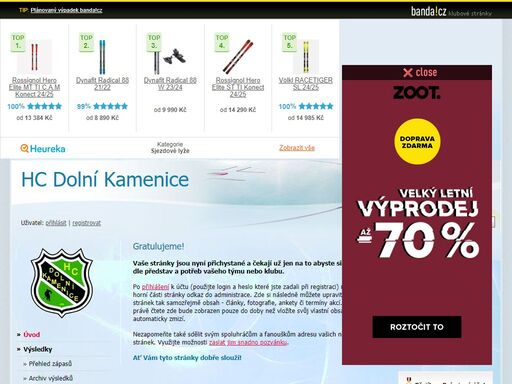 založte svému sportovnímu týmu dokonalé stránky. připraven je kalendář akcí, soupisky, diskuzní fórum, ankety, šablony pro změnu vzhledu a mnoho dalšího pro vytvoření, umístění a vedení vlastních klubových stránek zdarma.